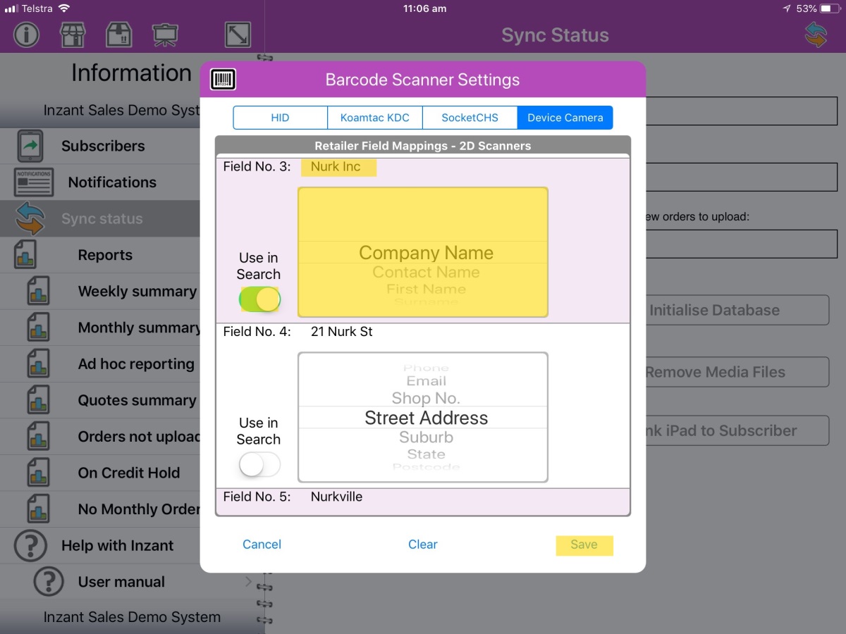 Configuring Retailer Creation using Device Camera Barcode Scanning